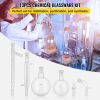 CROSSOCEAN Glass Kit 13pcs Distillation 24/40 Joints Distillation Apparatus Borosilicate Glass Lab Glassware Kit w/ 1000ml Round Bottom Flask