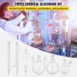 CROSSOCEAN 32PC Set New Glassware 24/40 Lab 32PCS Chemistry Lab Distillation Kit 250 1000ml for Separation Purification