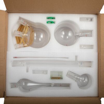 CROSSOCEAN 32PC Set New Glassware 24/40 Lab 32PCS Chemistry Lab Distillation Kit 250 1000ml for Separation Purification