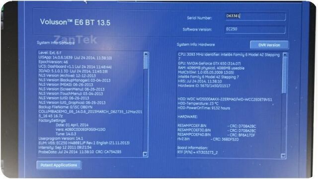 GE 2015  Voluson E6 Ultrasound BT13.5, HDLive, BT, 4D, DICOM, STIC, & more 2015 Voluson E6 Ultrasound BT13.5, HDLive, BT, 4D, DICOM, STIC, & more