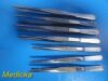 VARIOUS 7 x Frick Bros, Pakistan Vantage Assorted Thumb Dressing Forceps