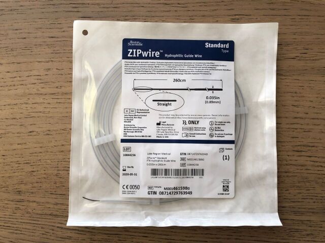 BOSTON SCIENTIFIC / Lake Region Medical 46159B ZIPwire Hydrophilic Guide Wire Standard, Straight 260cm x 0.035in (5/Box)(X)