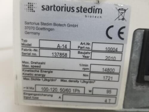 SARTORIUS Stedim Centrisart A-14 Microcentrifuge