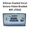 ETHICON REF J701D COATED VICRYL POLYGLACTIN 910 SUTURE VIOLET BRAIDED MO-4 36mm 1/2c TAPER, EXP 2026-06 Sutures