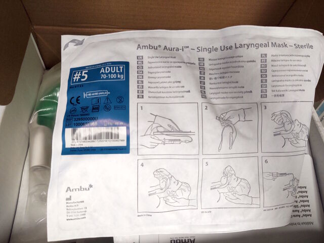 AMBU 329500000U Aura-i Single Use Laryngeal Mask , Size 5 (2025/02/19) CASE of 10