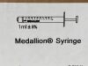 MERIT MEDICAL Case of 25 Medallion Syringe  MSS011    Exp.2023-12  (T37)   MSS011  Medallion Syringe