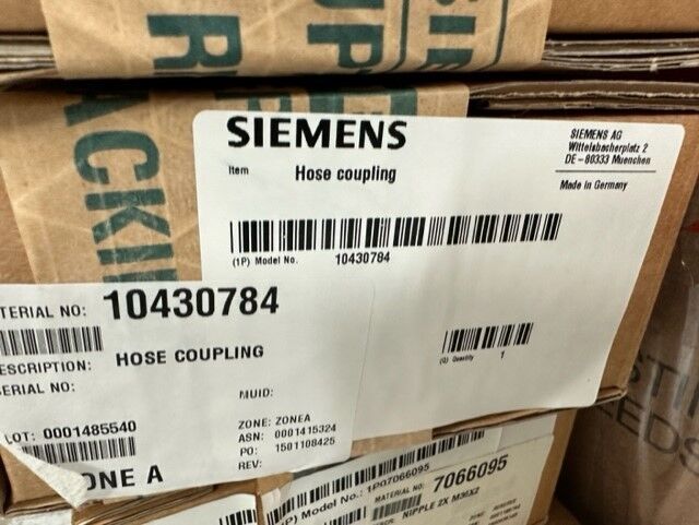 SIEMENS 10430784 HOSE COUPLING CT Scanner