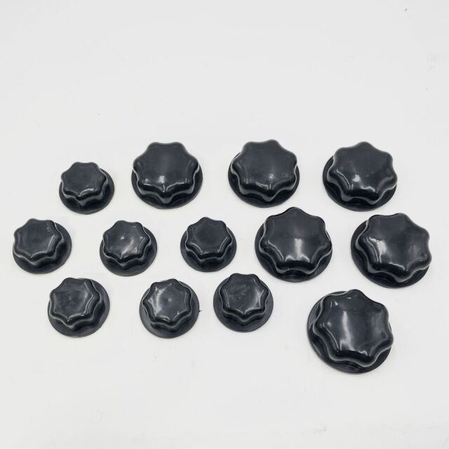 ZEISS (knobcover-black) Surgical Rubber Knob Covers - Set of 13 Black 2 Sizes