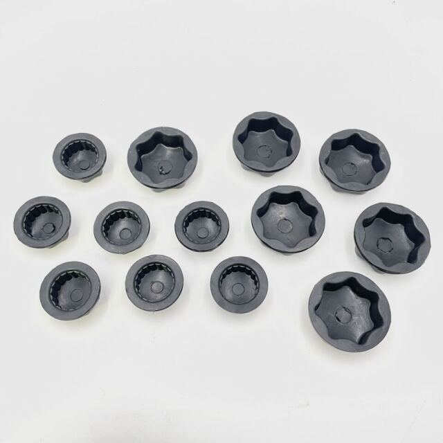 ZEISS (knobcover-black) Surgical Rubber Knob Covers - Set of 13 Black 2 Sizes