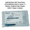 MEDTRONIC SOFAMOR DANEK REF 75447545 CD HORIZON MULTI-AXIAL TI SPINAL SCREW FOR 5.5MM ROD: 7.5MM X 45MM