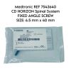 MEDTRONIC SOFAMOR DANEK REF 7543640 CD HORIZON Spinal System FIXED ANGLE SCREW SIZE: 6.5 mm X m
