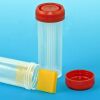 GLOBE SCIENTIFIC Slide Mailer, Polypropylene, Red Screwcap, for 4 Slides. Case of 500 513068