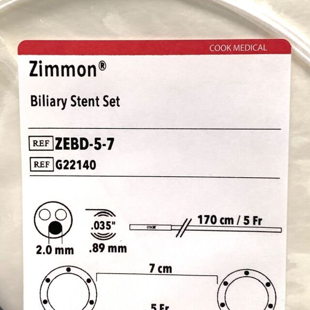 COOK MEDICAL G22140 ZIMMON BILIARY STENT SET, EXP 2022-09