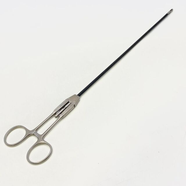 JARIT ( 600-123 ) Winer Grasping Forceps, Cross-Serrated, Disc-Shaped Jaws, In-Line, Ratchet, 14mm Tip, 5mm x 344mm