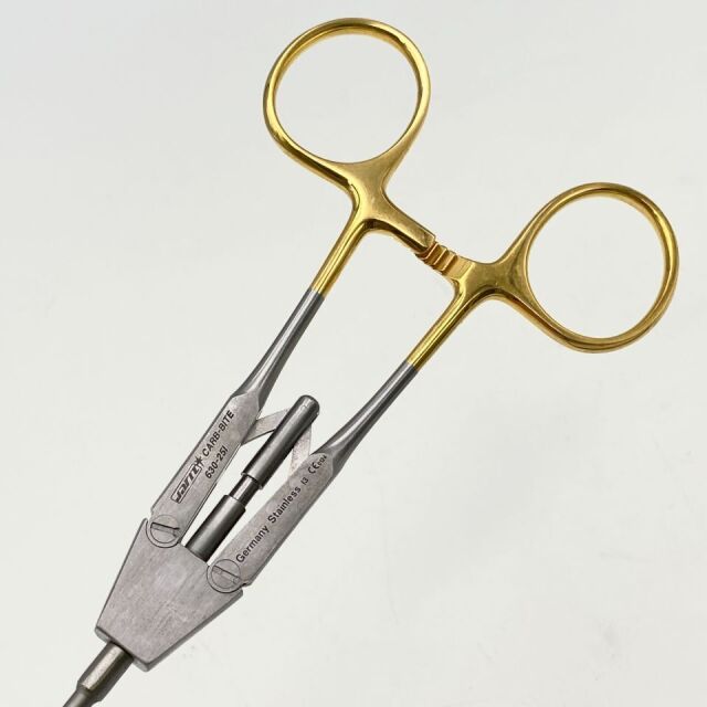 JARIT ( 630-251 ) In-Line Carb-Bite Needle Holder, Left Curve, 3.5mm x 240mm