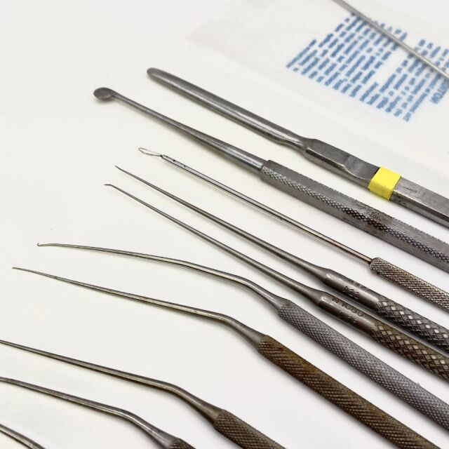 STORZ ( SZ-14 ) Surgical Set of 14 Elevators, Schuknecht Stapes Hooks, Needles, Ear Loops, and Footplate Picks