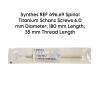 SYNTHES REF 496.69 Spinal Titanium Schanz Screws 6.0 mm Diameter; 180 mm Length; 35 mm Thread Length