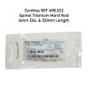 SYNTHES REF 498.102 Spinal Titanium Hard Rod 6mm Dia. & 50mm Length