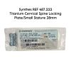 SYNTHES REF 487.222 Titanium Cervical Spine Locking Plate/Small Stature 28mm