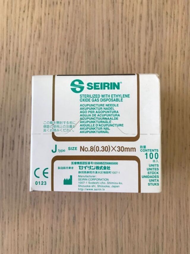 SEIRIN Acupuncture Needles w/Tube  No.8x 30mm (100/Box)(X)