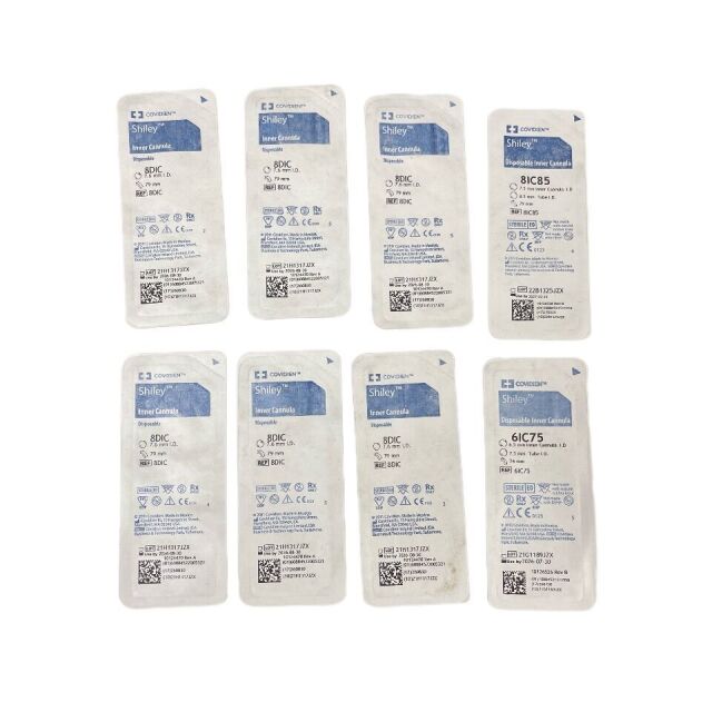 COVIDIEN REF 8DIC / 8IC85 / 61C75 Shiley Disposable Cannula ( LOT OF 8 )