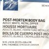 MEDLINE REF NON70540WM, POST-MORTEM BODY BAG, ADULT, WHITE, METAL ZIPPER, 36X90 IN
