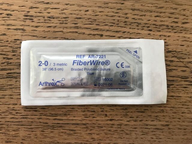 ARTHREX AR-7221 FiberWire Braided Polyblend Suture Blue 2-0/3metric 38in (X)