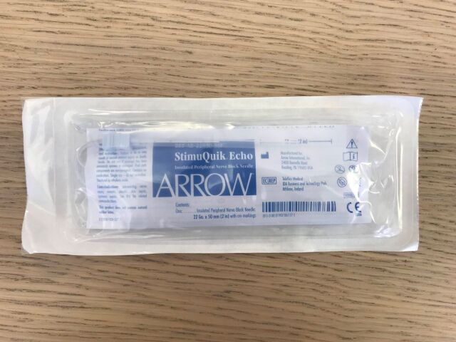 ARROW AB-22050-SSE StimuQuik Echo Insulated Peripheral Nerve Block Needle 22Ga x 50mm(X)