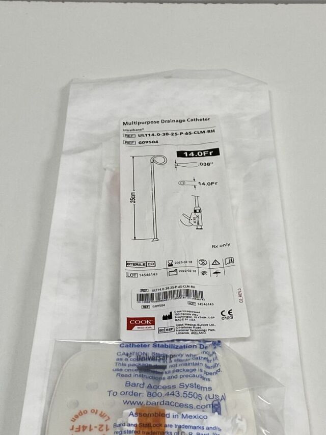 COOK MEDICAL Multipurpose Drainage Catheter  G09504  Exp.2025-02   (B29) Multipurpose Drainage Catheter