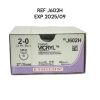 ETHICON REF J602H Coated Vicryl Polyglactin 910, 2-0, UR-6 26mm 5/8c Taperpoint,(36/Box),EXP 2025/09