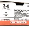 ETHICON REF Y523H, MONOCRYL ATRALOC UNDYED MONOFILAMENT ABSORBABLE SUTURE, EXP 2027-03