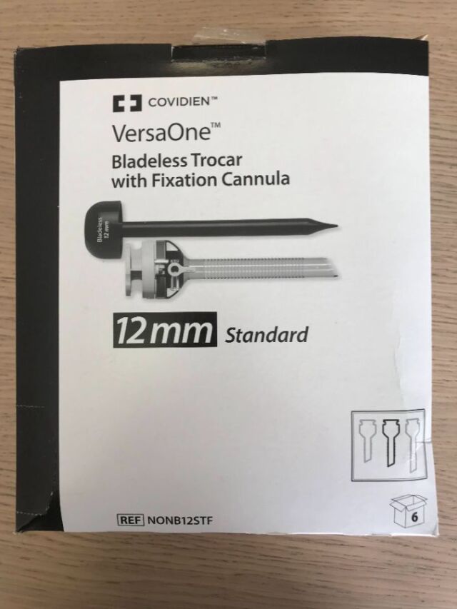 COVIDIEN NONB12STF VersaOne Bladeless Trocar w/Fixation Cannula 12mm Standard (6/Box)