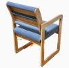 WOODEN MALLET ( DW1-1MOCG ) Blue Office Waiting Room Chair with Medium Oak Construction, 15" Backrest Height Exam Chair