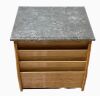 WOODEN MALLET ( ‎DM1-BGMO ) Medical Office End Table with Magazine Pockets with Black Granite Look Top, Medium Oak Exam Room Suite