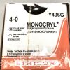 ETHICON REF Y496G, MONOCRYL UNDYED MONOFILAMENT ABSORBABLE SUTURE, EXP 2024-08