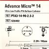 COOK MEDICAL REF G26402, Advance Micro 14, Ultra Low-Profile PTA Balloon Catheter, EXP 2023-03