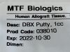 DEPUY DBX Putty, 1cc 038010  Exp.2022-10  (H24) DBX Putty, 1cc