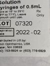 DORC Lot of 2 Luer Lok 2.25mL Syringes of 0.5mL 07320 Exp.2022-02  (M41) Luer Lok 2.25mL Syringes of 0.5mL