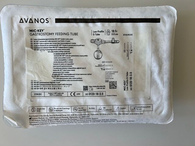 AVANOS 0120-18-3.0 MIC-KEY GASTROSTOMY FEEDING TUBE 18Fr