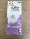 ETHICON J443H VICRYL Undyed Braided Coated Suture 2-0, 27in, FS-1 Reverse Cutting (36/Box)(X)