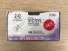 ETHICON J726D VICRYL Violet Braided Coated Suture 2-0, 18in CT-2 Taper (12/Box)(X)