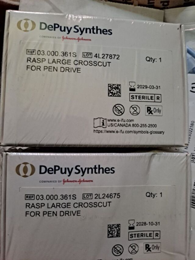 DEPUY SYNTHES 03.000.361S RASP LARGE CROSSCUT FOR PEN DRIVE