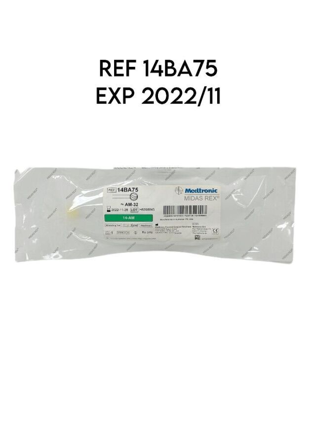 MEDTRONIC REF 14BA75 MIDAS REX LEGEND, BALL FLUTED 14CM, 7.5MM, EXP 2022/11