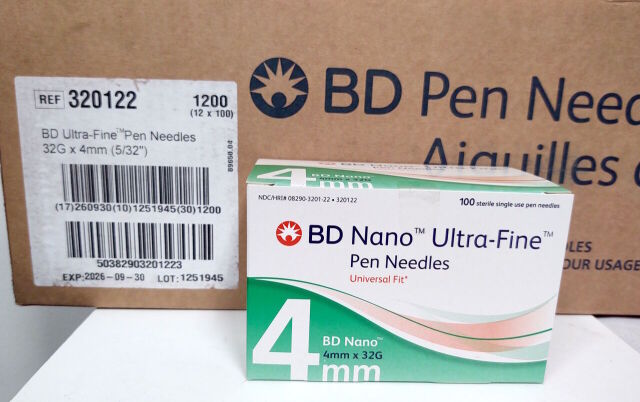 New BD 320122 Nano Ultra-Fine Pen Needles 32G x 4mm (5/32) Disposables -  General For Sale - DOTmed Listing #4774866