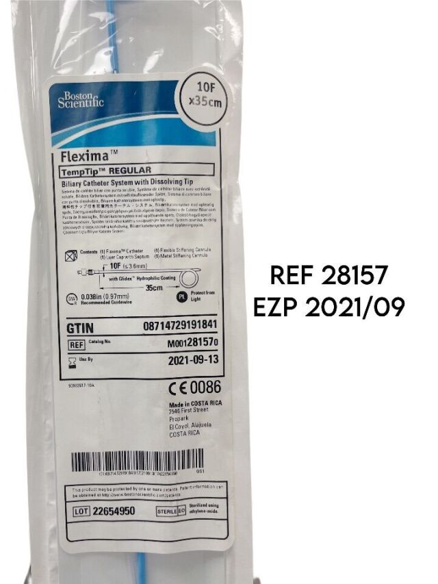 BOSTON SCIENTIFIC REF 28157  Flexima TempTip REGULAR Biliary Catheter System with Dissolving Tip, 10F ×35cm, EXP 2021/09