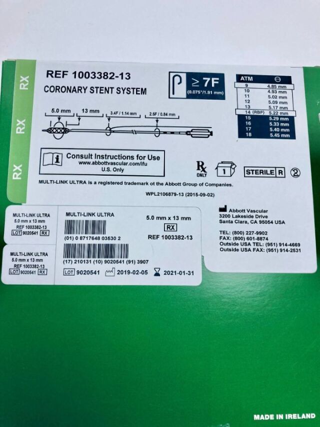 ABBOTT 1003382-13 Abbott Multi-Link Ultra Coronary Stent Sysyem