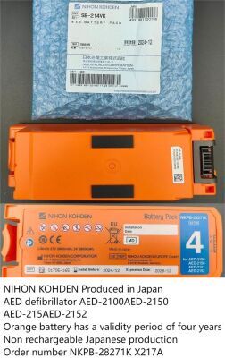 NIHON KOHDEN Nkpb-28271k X217A orange battery, valid for four years non-rechargeable, made in Japan, Monitor