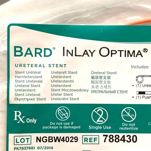 BARD REF 788430, INLAY OPTIMA URETERAL STENT, EXP 2022-01