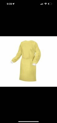  AAMI Level 4 Isolation Gowns - Yellow with knit cuffs Gown