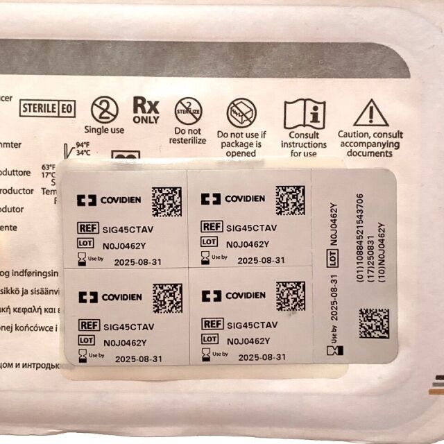 COVIDIEN REF SIG45CTAV, 45MM Tri-Staple 2.0 Gray Curved Tip Intelligent Reload and Introducer, EXP 2025-08